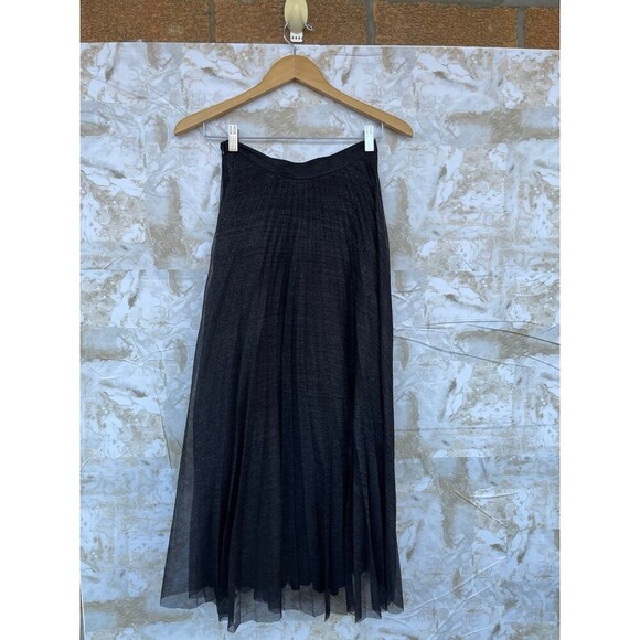 Anine Bing Pleated Tulle Skirt size XS black metallic - Picture 7 of 10
